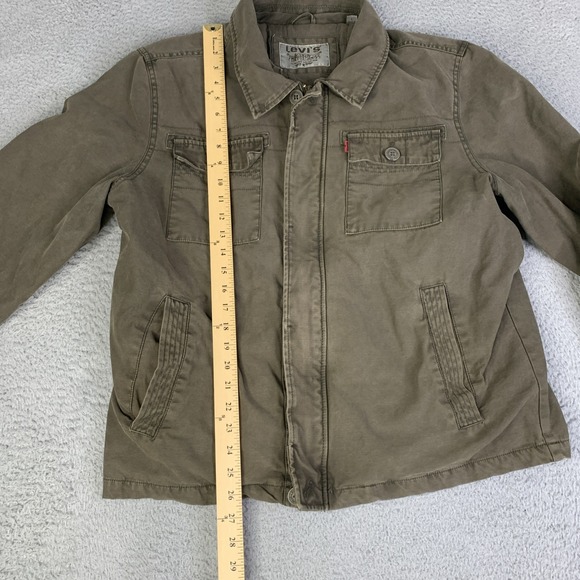 Levi's - Gill Trucker-Field Jacket Men's Large Zip Button Olive Insulated Y2K - Picture 7 of 15